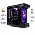 Custom gaming PC, AMD Ryzen 7 9850X3D, RTX 5070 Ti with 16 GB of VRAM, 16 GB DDR5 RAM at 6000 MHz, 1 TB SSD storage, Windows 11 Pro
