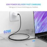 كابل UGREEN USB-C إلى USB-C دائري بطول 1 متر، بموصلات ألمنيوم مطلية بالنيكل، لون رمادي-أسود الموديل US261 – US261-50150 - Image 3