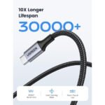 ⁦كيبل UGREEN USB-C إلى USB-C بغلاف ألمنيوم ومضفر 1 متر (أسود) US316-70427⁩ - الصورة ⁦2⁩