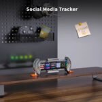 شاشة الساعة الرقمية ديفووم تايمز جيت لفن البيكسل والمعلومات بتصميم سايبربانك – فضي - Image 5