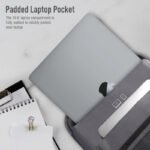 حقيبة ظهر بروميت أوربان باك-بي بي للسفر بتصميم عصري أنيق، مقاس 15.6 بوصة - رمادي - Image 4