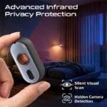 Promate InfraSense Portable Hidden Camera Detector with Infrared Lens Detection, Red Light Scanner, 80dB Anti-Theft Alarm, Emergency Siren - Image 2
