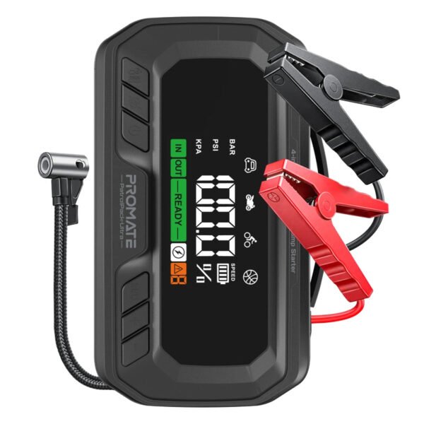 Promet Patrol Pack Ultra 3000-amp/12-volt High-Capacity Car Jump Starter, 150 psi Air Compressor with 16,000 mAh Power Bank and Flashlight