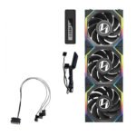 ⁦LIAN LI UNI FAN SL Wirless LCD Reverse Blade 120mm ARGB Case Fans with 1.6 LCD Screen (3 Pack) - أسود⁩ - الصورة ⁦3⁩
