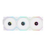 LIAN LI UNI FAN TL مراوح LCD لاسلكية عكسية مقاس 120 مم ARGB مع شاشة LCD مقاس 1.6 بوصة (3 عبوات) - أبيض