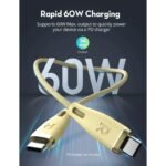 كابل راف باور RP-CB1037 60 واط C-C 1.2 متر USB2.0 3A أصفر - RP-CB1037Y - Image 3