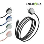 كابل Energea FLOW DUO للساعات، كابل 2 في 1 من نوع C إلى C + كابل ساعة، بسرعة 480 ميجابت في الثانية، وقوة 60 واط، وطول 1.5 متر - برتقالي - Image 2