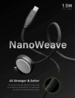 كابل Energea FLOW DUO للساعات، كابل 2 في 1 من نوع C إلى C + كابل ساعة، بسرعة 480 ميجابت في الثانية، وقوة 60 واط، وطول 1.5 متر - برتقالي - Image 4