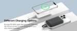 ⁦بنك طاقة لاسلكي مغناطيسي Baseus EnerFill FM11 بقوة 15 واط مع كابل USB-C مدمج، سعة 10000 مللي أمبير، قدرة 30 واط - أسود كوني⁩ - الصورة ⁦7⁩