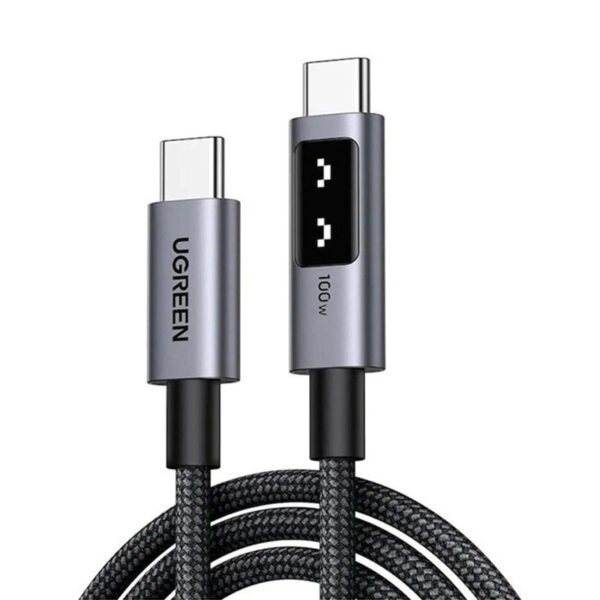يوجرين Uno كابل شحن سريع USB-C إلى USB-C بقوة 100 واط 5 أمبير 1 متر أسود — L509-35501