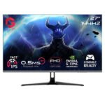 G.O.N. GOES27FHD144IPS 27-inch gaming monitor, with FHD resolution, a 144 Hz refresh rate, a 0.5 ms response time, an HDMI 2.1 port, and fast IPS technology, Flat - Black