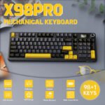 لوحة مفاتيح ألعاب ATTACK SHARK X98PRO بعدد 99 زرًا مع وضع اتصال ثلاثي، وشاشة عرض LED ملوّنة، ولوحة أرقام جانبية - Black Star Blueberry Switch - Image 9