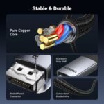 يوجرين كابل من ديسبلاي بورت إلى إتش دي إم آي بدقة 4 كي بطول 2 متر - أسود - Image 6