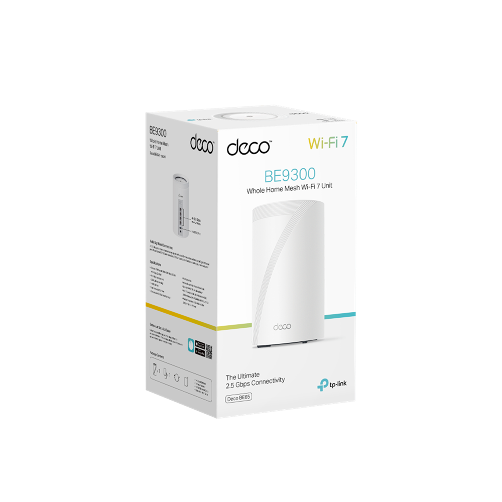 woo-sync-1790345518923-9144e2 TP-Link Deco BE65 BE9300 Whole Home Mesh WiFi 7 System 2.5G, 1-Pack - الصورة 1