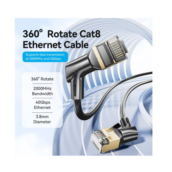 Vention IKLBJ Rotatable Cat8 STP Ethernet Patch Cable 40Gbps – 5m