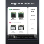 ⁦UGREEN CM400 USB-C to M.2 SATA SSD Enclosure Case Adapter⁩ - الصورة ⁦2⁩