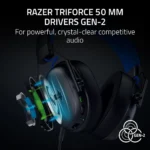 ⁦Razer BlackShark V3 X HyperSpeed Wireless Esports Gaming Headset, Black⁩ - الصورة ⁦4⁩