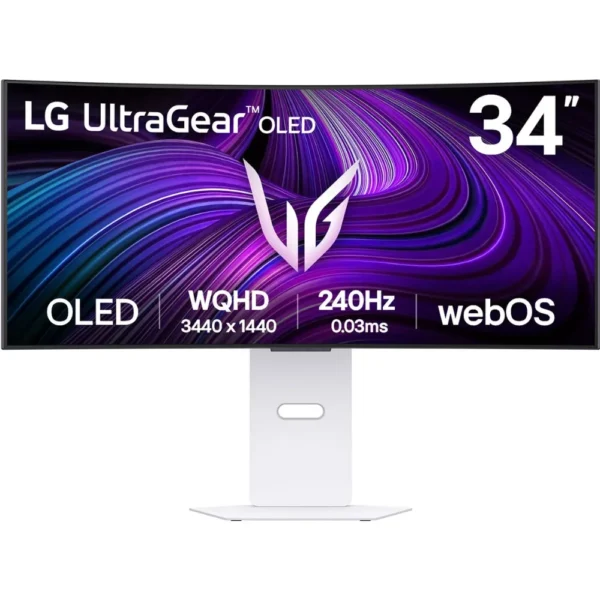 LG 34” GX90 UltraGear OLED Curved 240Hz 0.03ms Smart Gaming Monitor with webOS (34GX90SA-W)