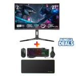 Sharx Bundle 27″ JAWS 27F300VC FHD 300Hz 0.3ms Curved HDMI 2.1 Gaming Monitor (Sharx JS4X1 4 in 1 Gaming RGB Combo)