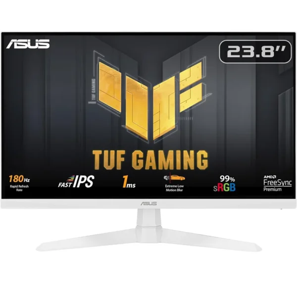 ASUS 24″ TUF Gaming VG249Q3A-W 180Hz 1ms Fast IPS FHD Speaker Gaming Monitor (White)
