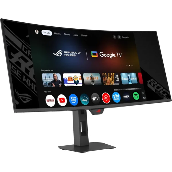 ASUS 34″ ROG Strix OLED XG34WCDMTG Curved QD-OLED 240Hz 0.03ms Gaming Monitor with Smart Google TV, Wi-Fi 6, HDR, USB-C 90W, KVM, and HDMI 2.1