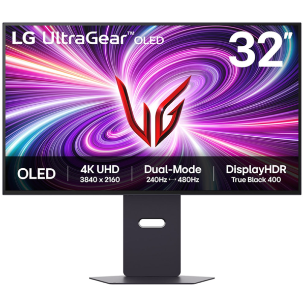 LG 32” GS95UV UltraGear OLED Dual Mode (4K 240Hz ↔ FHD 480Hz) 0.03ms Speaker Rotatable Gaming Monitor