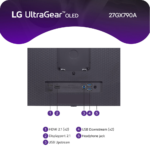 ⁦LG 27” GX790 UltraGear OLED 480Hz 0.03ms 2K DisplayPort 2.1 Gaming Monitor⁩ - الصورة ⁦9⁩
