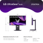 ⁦LG 27” GX790 UltraGear OLED 480Hz 0.03ms 2K DisplayPort 2.1 Gaming Monitor⁩ - الصورة ⁦10⁩
