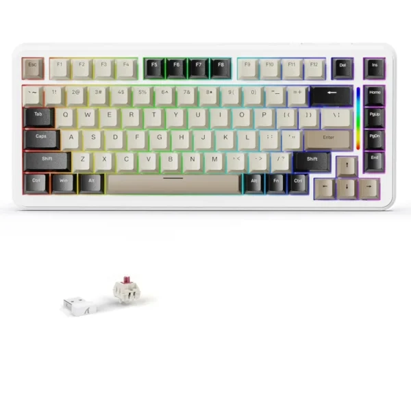 Attack Shark M86 Wireless 75% Tri-Mode Gaming Keyboard, Cheese White – Blueberry Switch