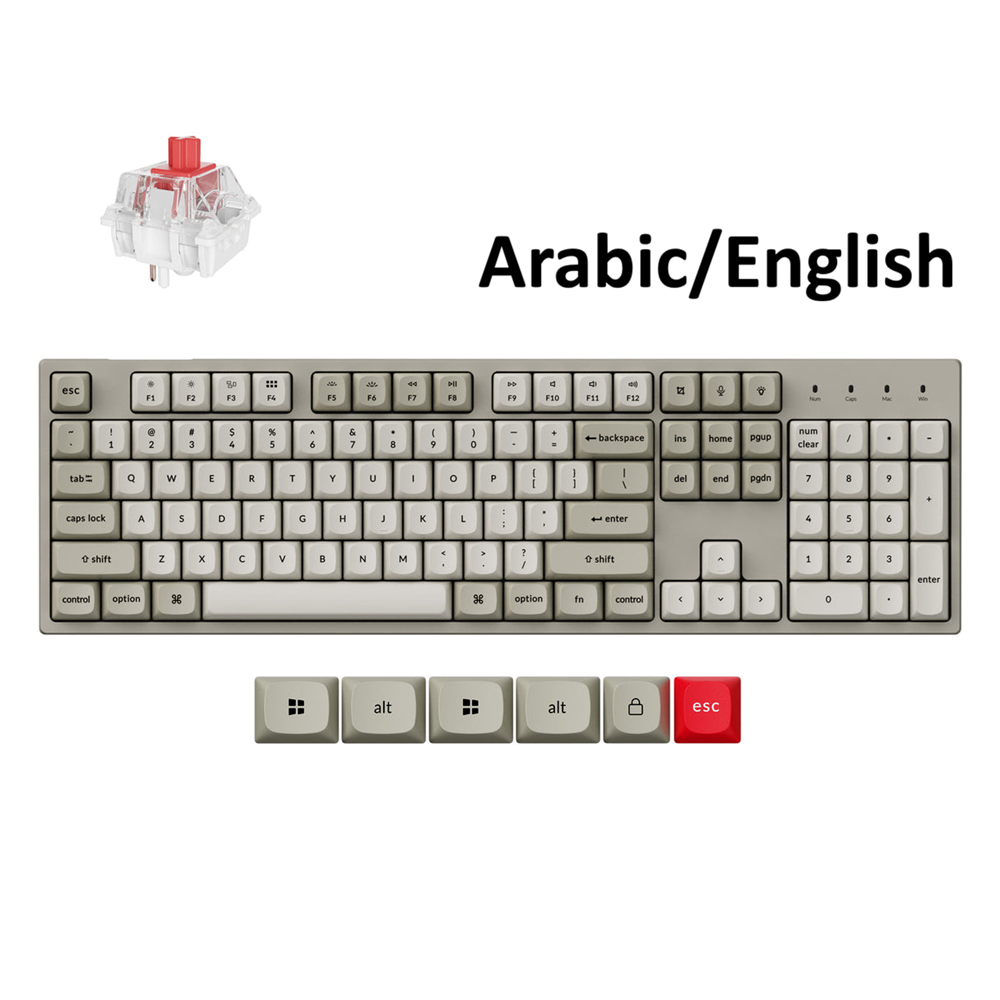 woo-sync-1790353352714-54a3fd KeyChron C2 Pro 8K Full Wired Customizable Gaming Keyboard Mechanical RED Linear Switch, C2PX-M1, Arabic/English - الصورة 1