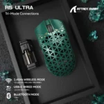 ⁦Attack Shark R5 Ultra Carbon Fiber Wireless 8K Gaming Mouse, 39g, 42K dpi, Tri-mode , Green⁩ - الصورة ⁦2⁩