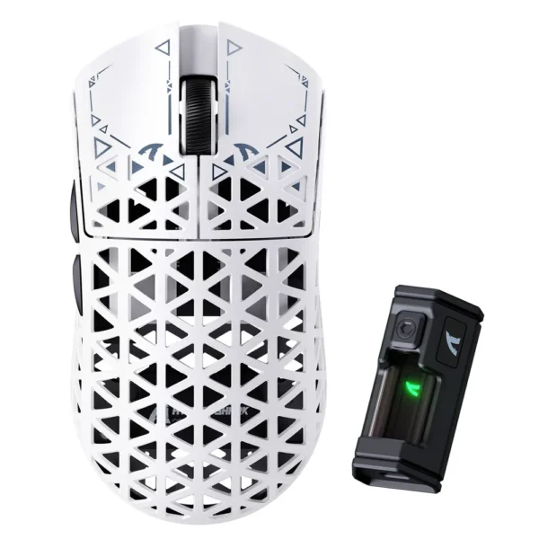 Attack Shark R5 Ultra Carbon Fiber Wireless 8K Gaming Mouse, 39g, 42K dpi, Tri-mode , White