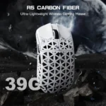 Attack Shark R5 Ultra Carbon Fiber Wireless 8K Gaming Mouse, 39g, 42K dpi, Tri-mode , White - Image 3