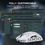 ATTACK SHARK R5 Ultra 39g SUPERLIGHT Carbon Fiber Wireless 8K PAW3950MAX Gaming Mouse PAW3950MAX up to 42000 DPI - White - Image 3